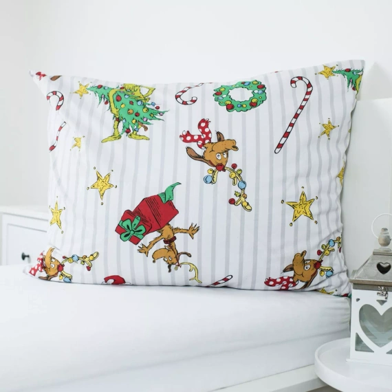 Biancheria da letto Grinch Grinchmas JF24 140x200 cotone 100% Grinch castello
