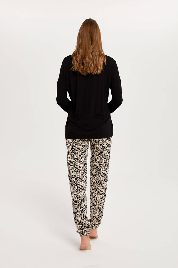 Guyana Pigiama da donna manica lunga, pantaloni lunghi Moda italiana - nero/stampa