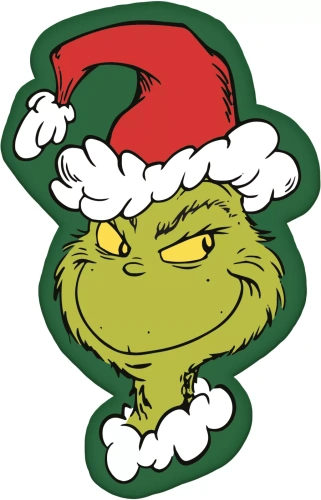 Cuscino Grinch JF24 35x23 verde morbido peluche Jerry Fabrics
