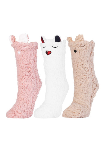 Calzini Moraj da donna CDC1600-001 bianco rosa- gonfio, smile e ABS antiscivolo