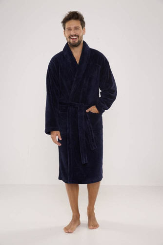 811 De Lafense vestaglia in felpa da uomo - blu navy