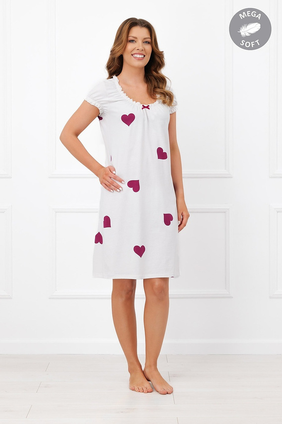 Italian Fashion Soul Camicia da allattamento Mega Soft ecru con cuori manica corta