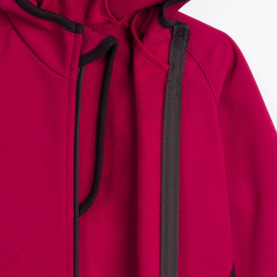229002 Nicol Giacca softshell bambina con cappuccio, pile, riflettente - bordeaux