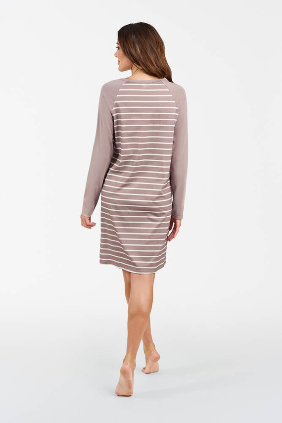 Camicia da notte Oda Moda Italiana - stampa cappuccino