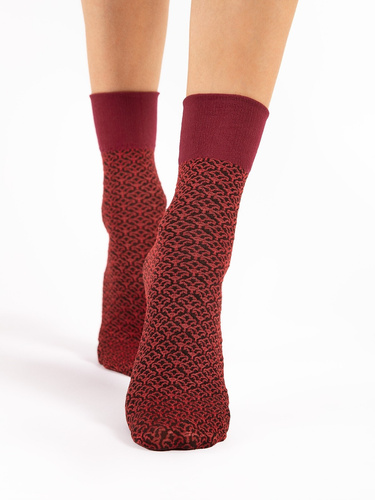 Calze Fiore G 1179 Reina 40 den rosso - fantasia, microfibra
