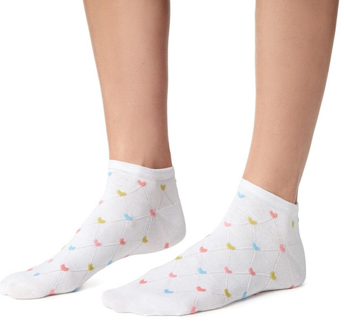 Stopki damskie Steven 114 Summer bawełniane cienkie do sneakersów białe 178