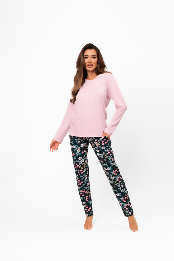 Pigiama da donna in cotone Marisal - manica lunga, pantaloni lunghi Moda italiana