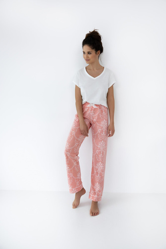 Pigiama da donna Kalina Sensis - ecru e salmone