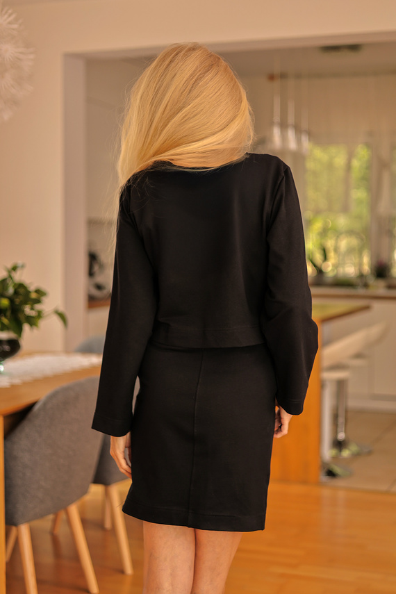 Dallas - set donna: abito + blusa, 95% cotone 5% elastan | marca polacca Mirale - nero