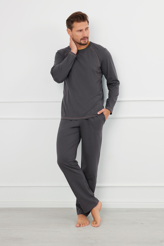 Salomon Pigiama uomo manica lunga, pantaloni lunghi Moda italiana - grafite/miele