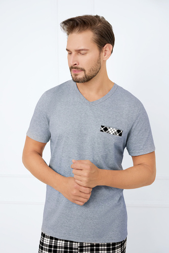 Klark Pigiama uomo a maniche corte, pantaloncini Moda italiana - melange/stampa