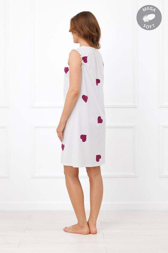 Italian Fashion Soul Camicia da notte per allattamento Mega Soft ecru con cuori