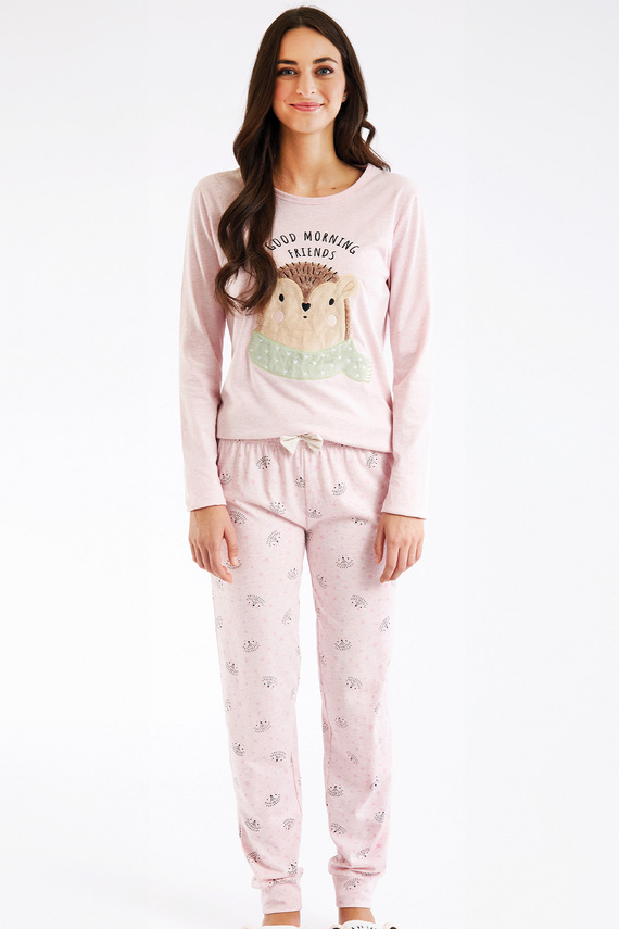 Pigiama Antea donna rosa Sorbetto - lungo, rosa, con applicazioni 3D, jersey, cotone