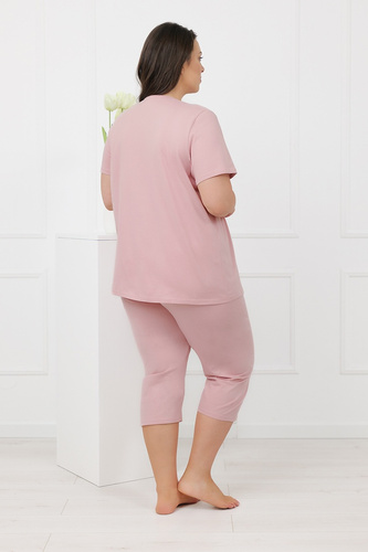 Hemaria Italian Fashion pigiama donna in cotone 3/4 plus size rosa