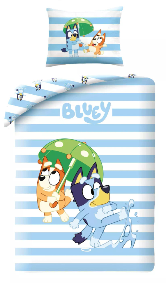Biancheria da letto in cotone Halantex Bluey 140x200 reversibile 70x90 blu