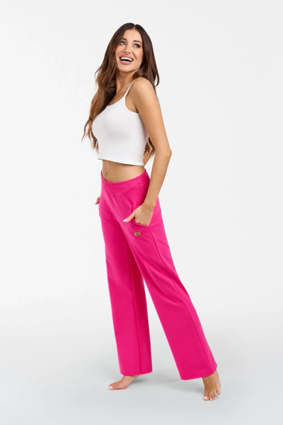 Pantaloni Alta Donna Moda Italiana - fucsia