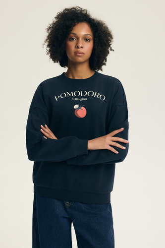 Felpa donna Dessie Henderson in cotone, leggermente felpata, con stampa