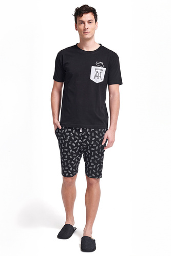 Gianny Pigiama uomo grigio Sorbetto - manica corta, pantaloncini, stampa, cotone