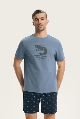 Pigiama Henderson da uomo 44520 Brad, cotone, maniche corte, stampa, pantaloncini fantasia