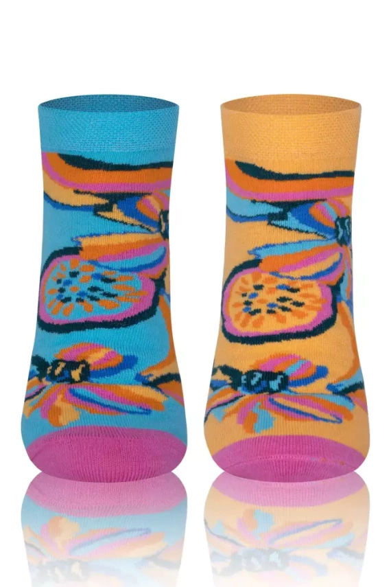 S141S Zanzi calze con piede Italian Fashion - tousled/yellow/pink