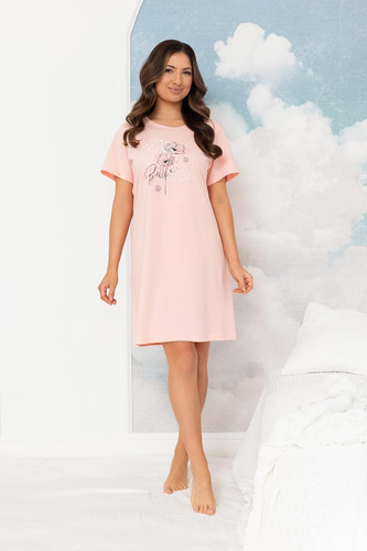 Camicia da notte Regina 2002 cotone manica corta stampa comfort