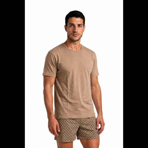 Sesto Senso 7268 Latte Pigiama Uomo Corto 100% Cotone Comfort