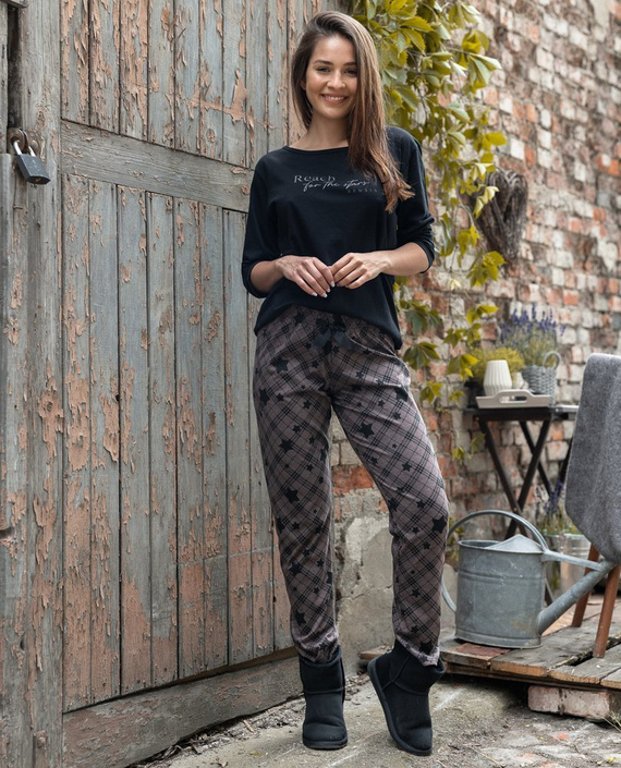 Sensis Reach For The Stars Pigiama da donna - nero-marrone