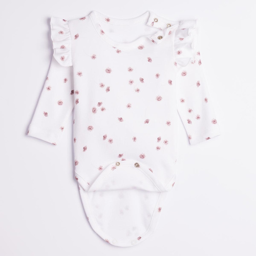 Nicol Hania 226095 Body 100% Cotone Manica Lunga Fiori Balze