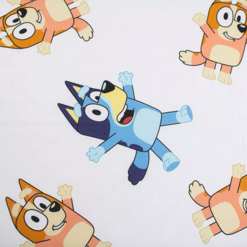 Prześcieradło bawełniane z gumką 90x200 Bluey 061 Jerry Fabrics bianco