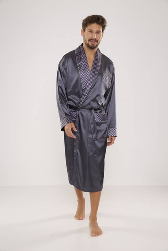 940 Forex accappatoio da uomo in raso - grigio