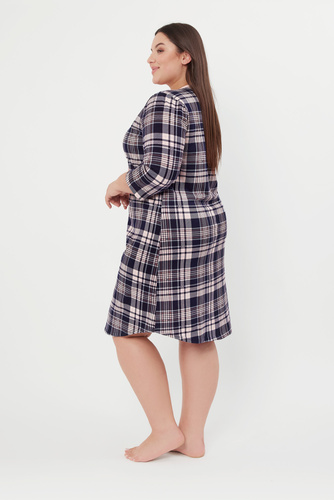 Camicia da notte sbottonata Dona, manica 3/4 Moda italiana - stampa