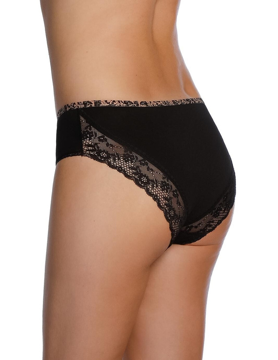 Lama L-1604 BI Slip Donna Bikini Cotone Nero/Beige 2 pezzi