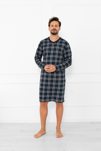 Camicia da notte uomo Andreas - cotone, manica lunga, check Moda italiana