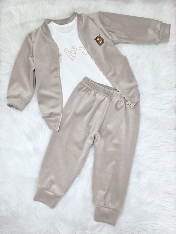 Tre cuori Bambarillo - body da neonato in cotone, maglia elasticizzata, perfetto per la tuta "BEAR