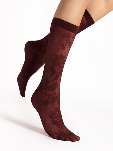 Fiore G1204 Shari Calze da donna 20 DEN floreali Oxblood