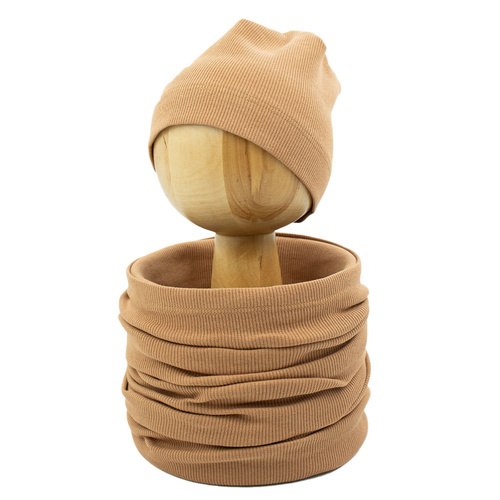 Nicol Olo 222268 set cappello e scaldacollo caramello cotone