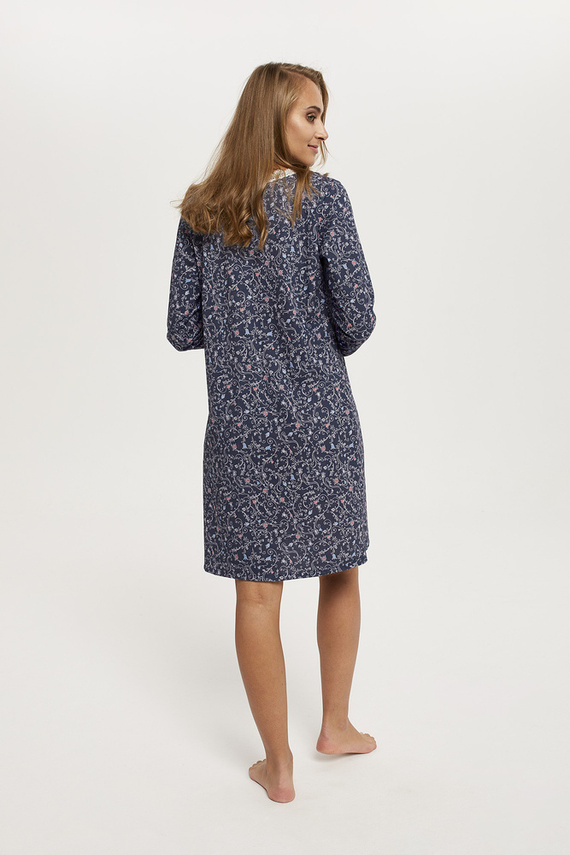 Camicia da notte a maniche lunghe Flora Moda italiana - stampa