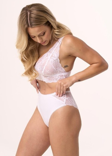 bbl 213 Babell mutandine bianche - cotone, retro in pizzo, biancheria intima femminile elegante