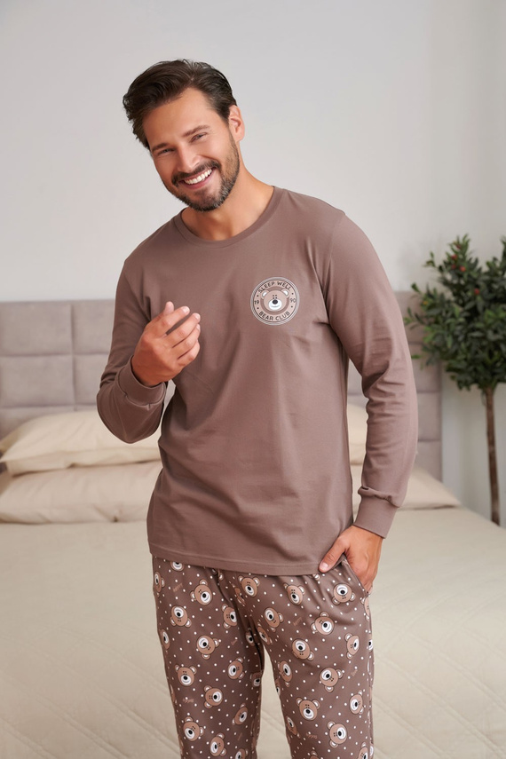 Doctor Nap 7508 Bear Club Pigiama donna marrone 100% cotone orsetti