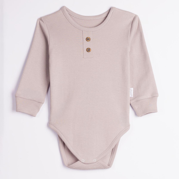 228096 Nicol FARMA Body neonato grigio manica lunga Henley cotone