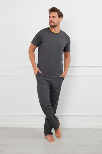 Salomon Pigiama uomo manica corta, pantaloni lunghi Moda italiana - grafite/miele