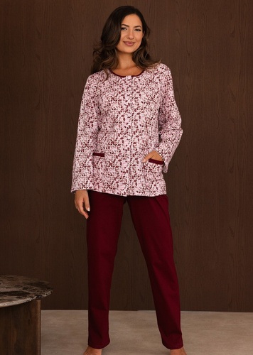 Pigiama donna Regina 4016 7/8 100% cotone manica 7/8 comfort blu