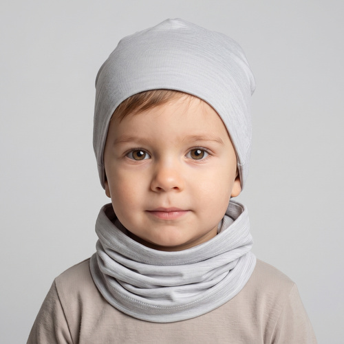229115 Nicol Sciarpa tubolare per bambini 100% Merino grigio