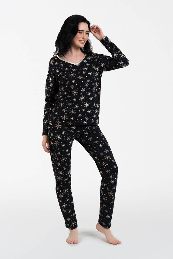 Laponia Pigiama da donna manica lunga, pantaloni lunghi Moda italiana - stampa