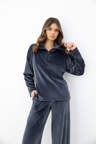 Sensis Cosima Completo Donna in Velluto Verde Menta Pigiama Tuta per Inverno