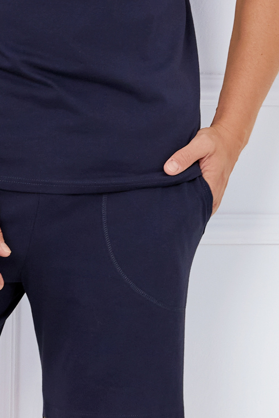 Port Pigiama da uomo a maniche corte, pantaloncini Moda italiana - blu navy