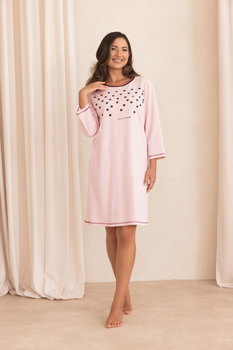 Camicia da notte Regina 2013 7/8 Blu 100% Cotone Manica lunga