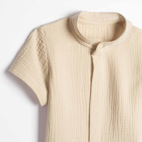 Camicia bambino Nicol 224351 mussola 100% cotone manica corta - beige