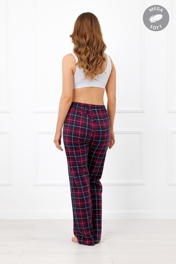 Italian Fashion Alana Pantaloni lunghi da donna in cotone Mega Soft a quadri