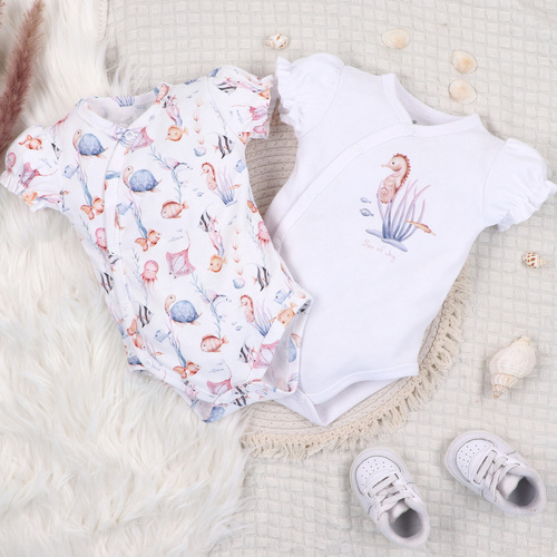 ABN-5474 Mondo sommerso Nini busta corpo bianco - cotone organico, manica corta